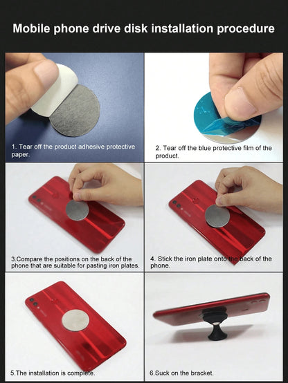5pcs/20pcs/50pcs Ultra-Thin Round Magnetic Metal Plate With Adhesive For Car Phone Holder