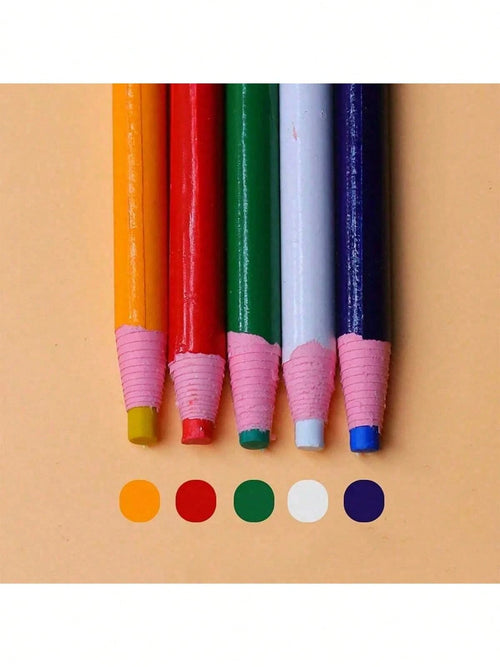 5pcs Colorful Washable Tailor's Chalk, High Visibility Fabric Marking Chalk, No Need To Sharpen Textile Marking Tool, Suitable For Sewing, Clothing Design, Fabric Crafts And Pattern Drawing