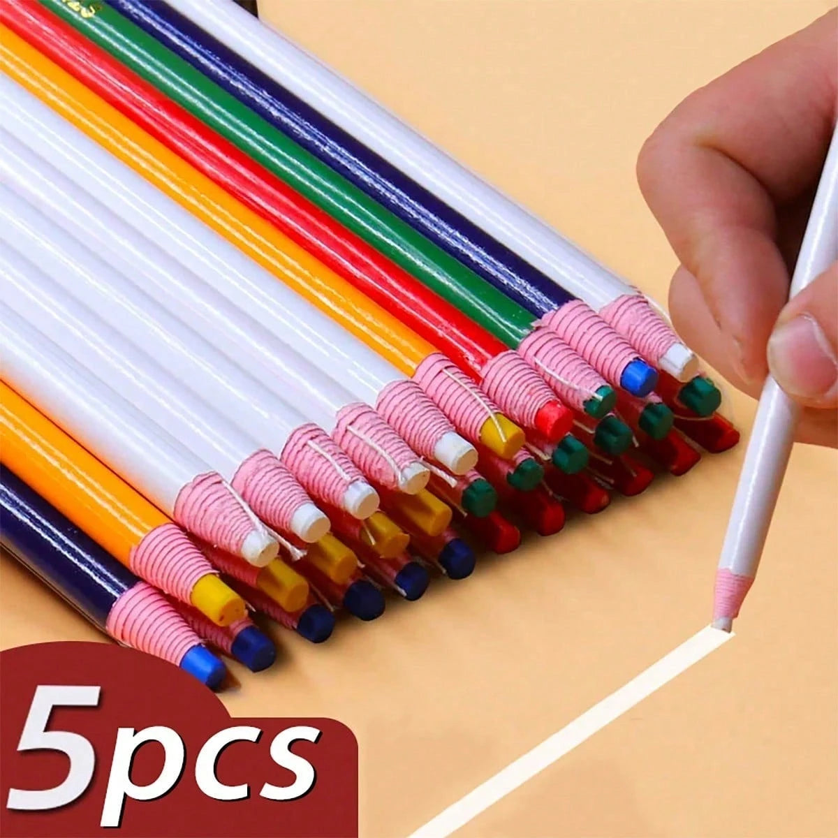 5pcs Colorful Washable Tailor's Chalk, High Visibility Fabric Marking Chalk, No Need To Sharpen Textile Marking Tool, Suitable For Sewing, Clothing Design, Fabric Crafts And Pattern Drawing