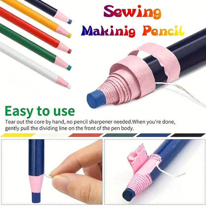 5pcs Colorful Washable Tailor's Chalk, High Visibility Fabric Marking Chalk, No Need To Sharpen Textile Marking Tool, Suitable For Sewing, Clothing Design, Fabric Crafts And Pattern Drawing