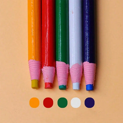 5pcs Colorful Washable Tailor's Chalk, High Visibility Fabric Marking Chalk, No Need To Sharpen Textile Marking Tool, Suitable For Sewing, Clothing Design, Fabric Crafts And Pattern Drawing