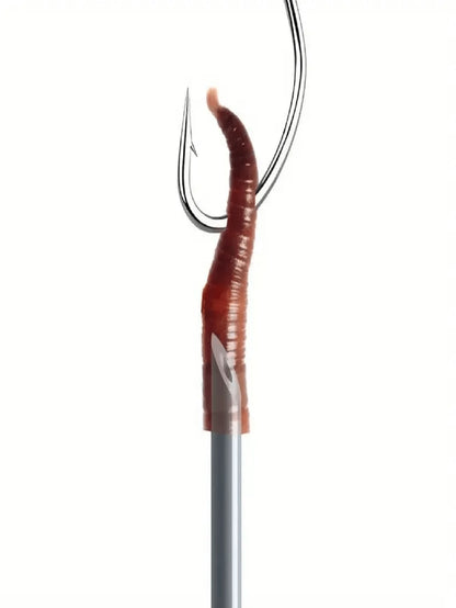 5pcs Hollow Worm Hooks, Worm Bait Needles, Red Worm Bait Inflator, Stainless Steel Bait Feeder, Fishing Tackle