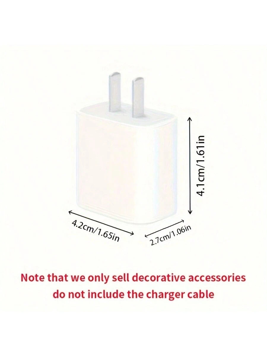 5pcs/Set 3d Cartoon Transparent Wave Shaped Charger And Data Cable Protective Cover Compatible With Apple 20w/18w Charging Adapter Cable Protector, Charger Protector