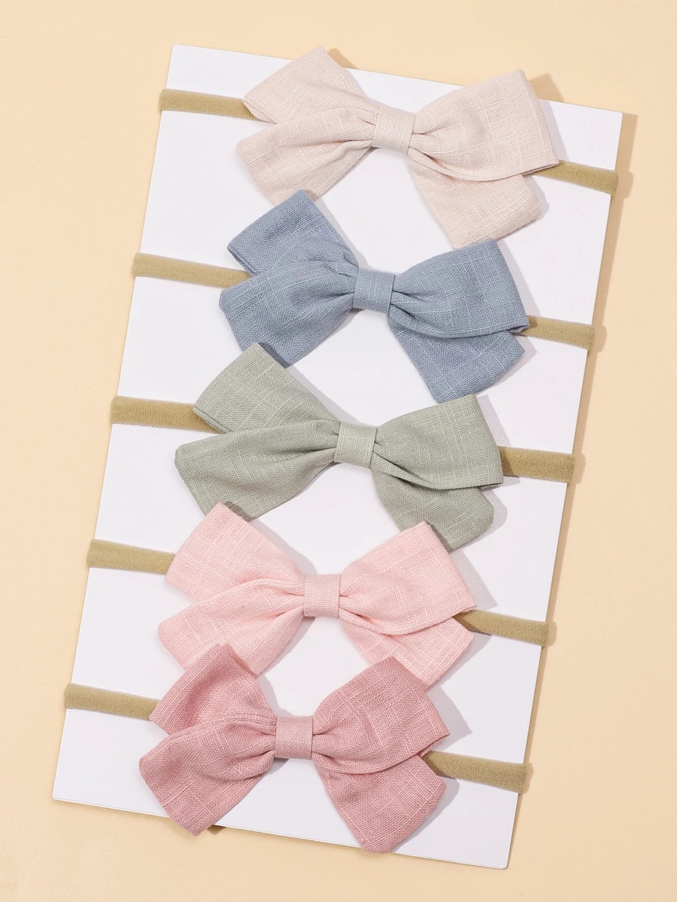 5pcs/Set Popular Cross-Border Baby Bowknot Fine Hair Band (Excluding Paper Card) Love Valentine