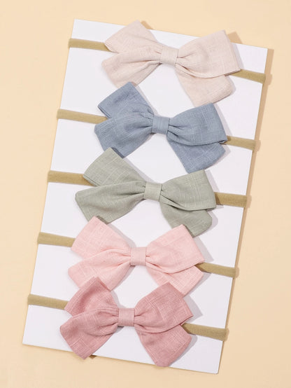 5pcs/Set Popular Cross-Border Baby Bowknot Fine Hair Band (Excluding Paper Card) Love Valentine