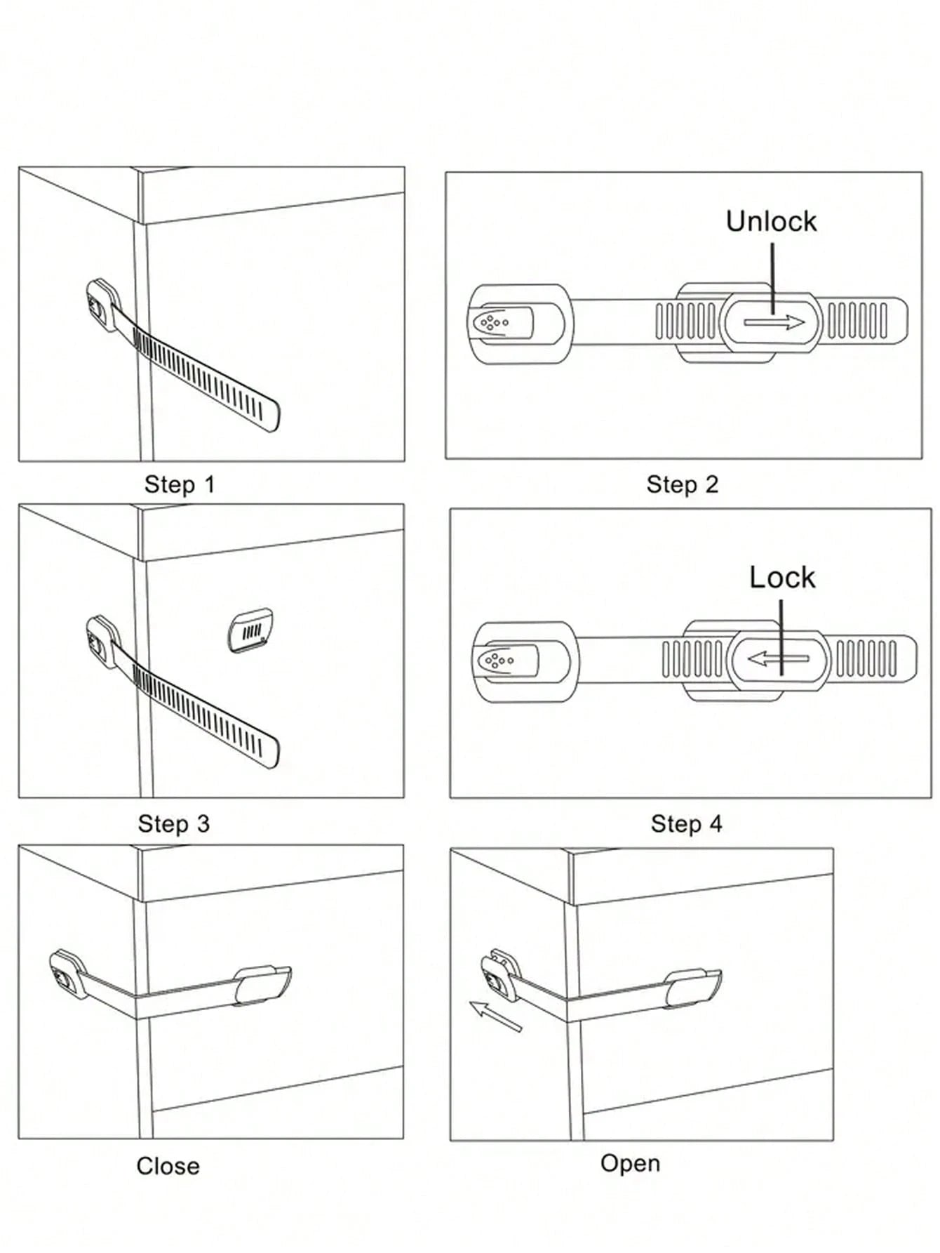 6-15pcs White Lock, Cabinet Door Lock, Drawer Lock, Cabinet Fixed Lock