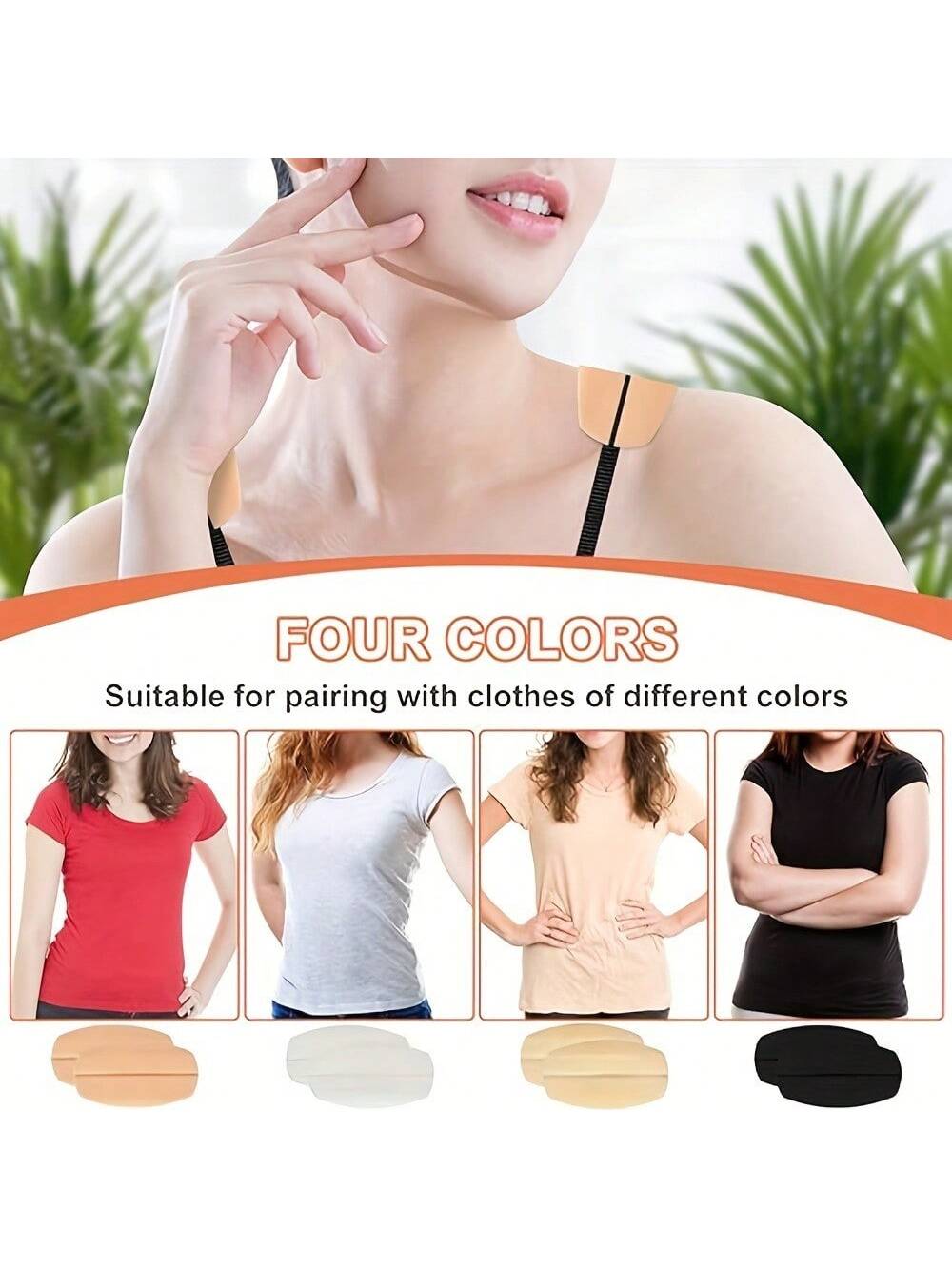 6/4/3/2pcs Silicone Shoulder Strap Anti-Slip Pads[Nude+White+Black]Bra Strap Anti-Slip Pads, Anti-Slip Shoulder Pads, Invisible Silicone Shoulder Pads, Soft Anti-Slip Seamless Bra Strap Pads, Women's