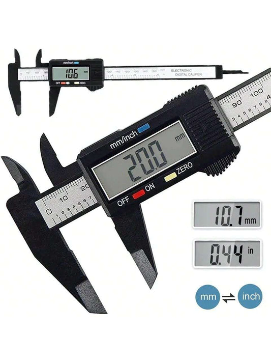 6 Inch/150mm Digital Electronic Caliper, Carbon Fiber Dial Vernier Caliper Micrometer Measuring Tool