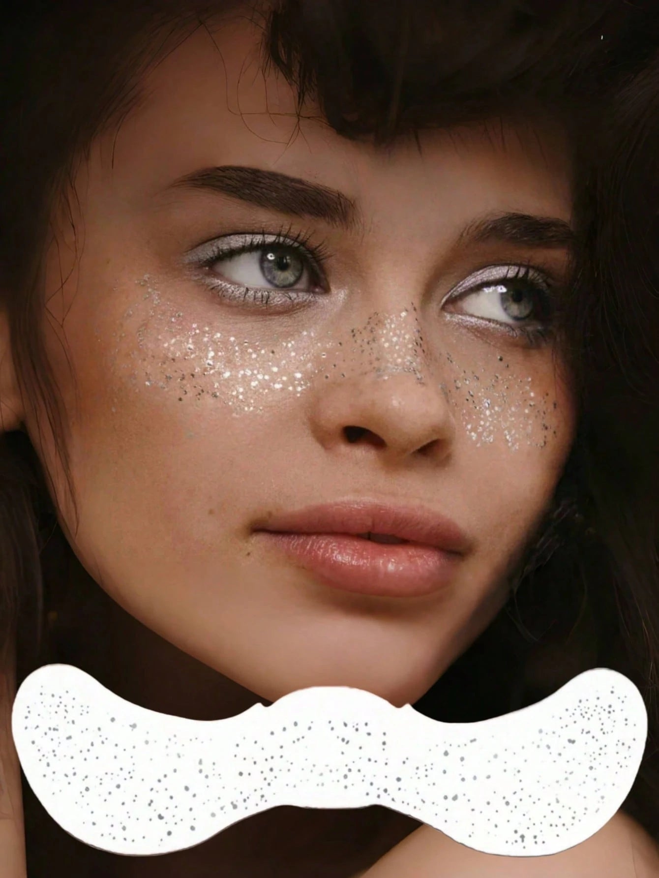 6 Sheets Glitter Freckles Silver Sparkle Freckles For Women Glitter Freckles Face Tattoo Waterproof Suitable For Summer Dance Music Party Makeup Valentine Day Easter Accessories
