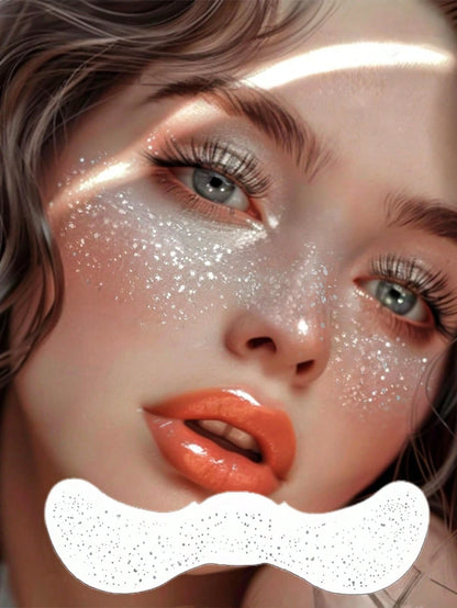 6 Sheets Glitter Freckles Silver Sparkle Freckles For Women Glitter Freckles Face Tattoo Waterproof Suitable For Summer Dance Music Party Makeup Valentine Day Easter Accessories