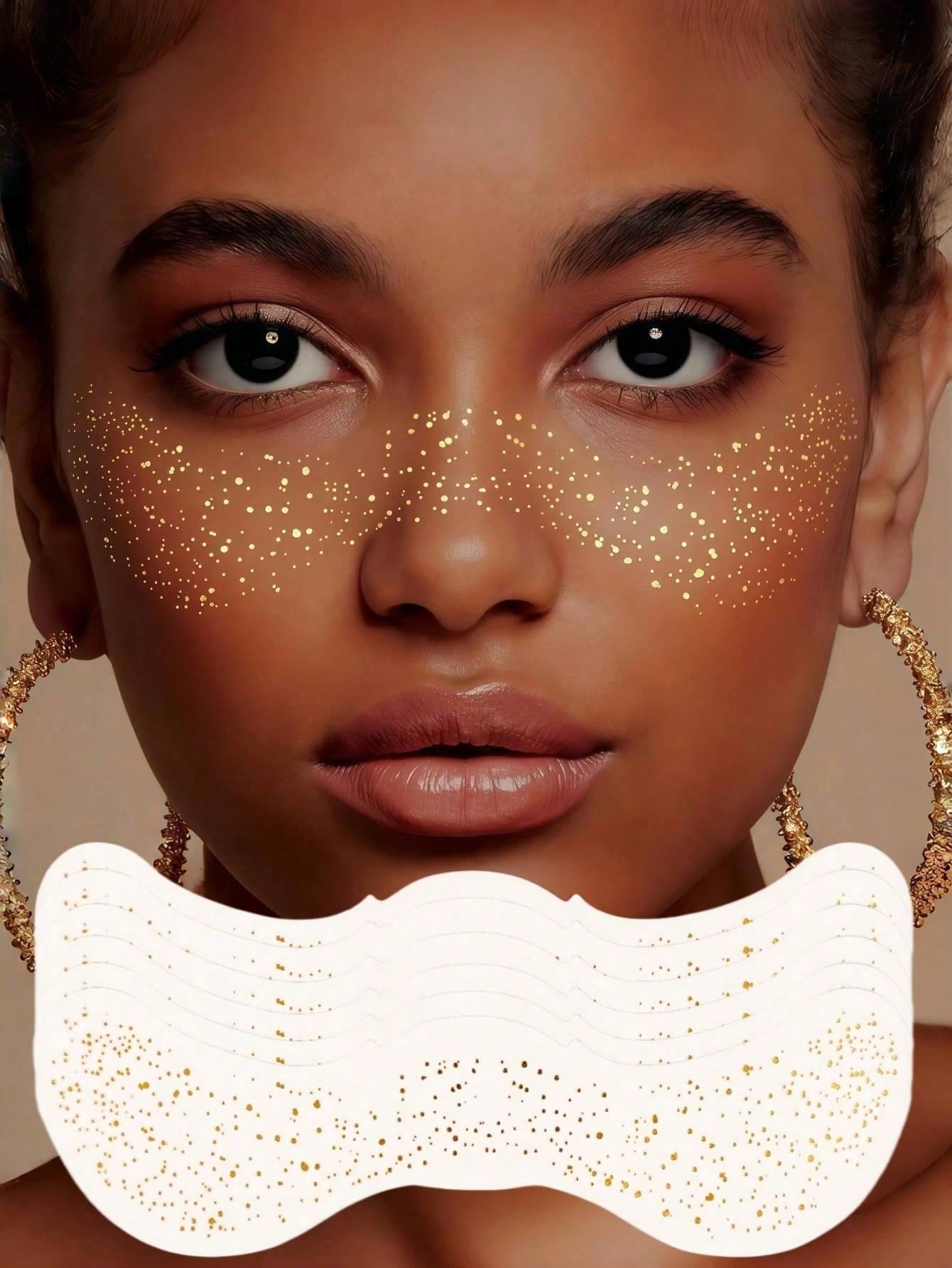 6 Sheets Glitter Freckles Silver Sparkle Freckles For Women Glitter Freckles Face Tattoo Waterproof Suitable For Summer Dance Music Party Makeup Valentine Day Easter Accessories