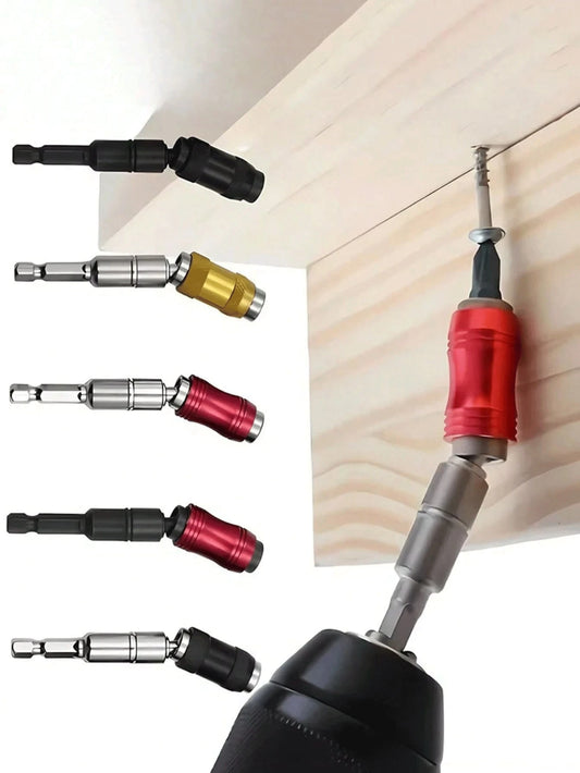 6-Sided Quick Release Locking Extension Bar, Suitable For Drill Bit Driver Holder For Long Distance Use, Portable Tool Accessory, Magnetic Rotating Drill Bit Holder Set, 1/4" Drill Bit Extension Pivot