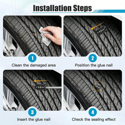 60 Pcs Tire Repair Screws, Tire Patch Kit, Screw In Tire Plugs,Quick Tool Tire Plugs, Self Service Tire Repair Rubber Nail Kit For Patching Punctures In Vacuum Tires Of Cars, Motorcycles(60)