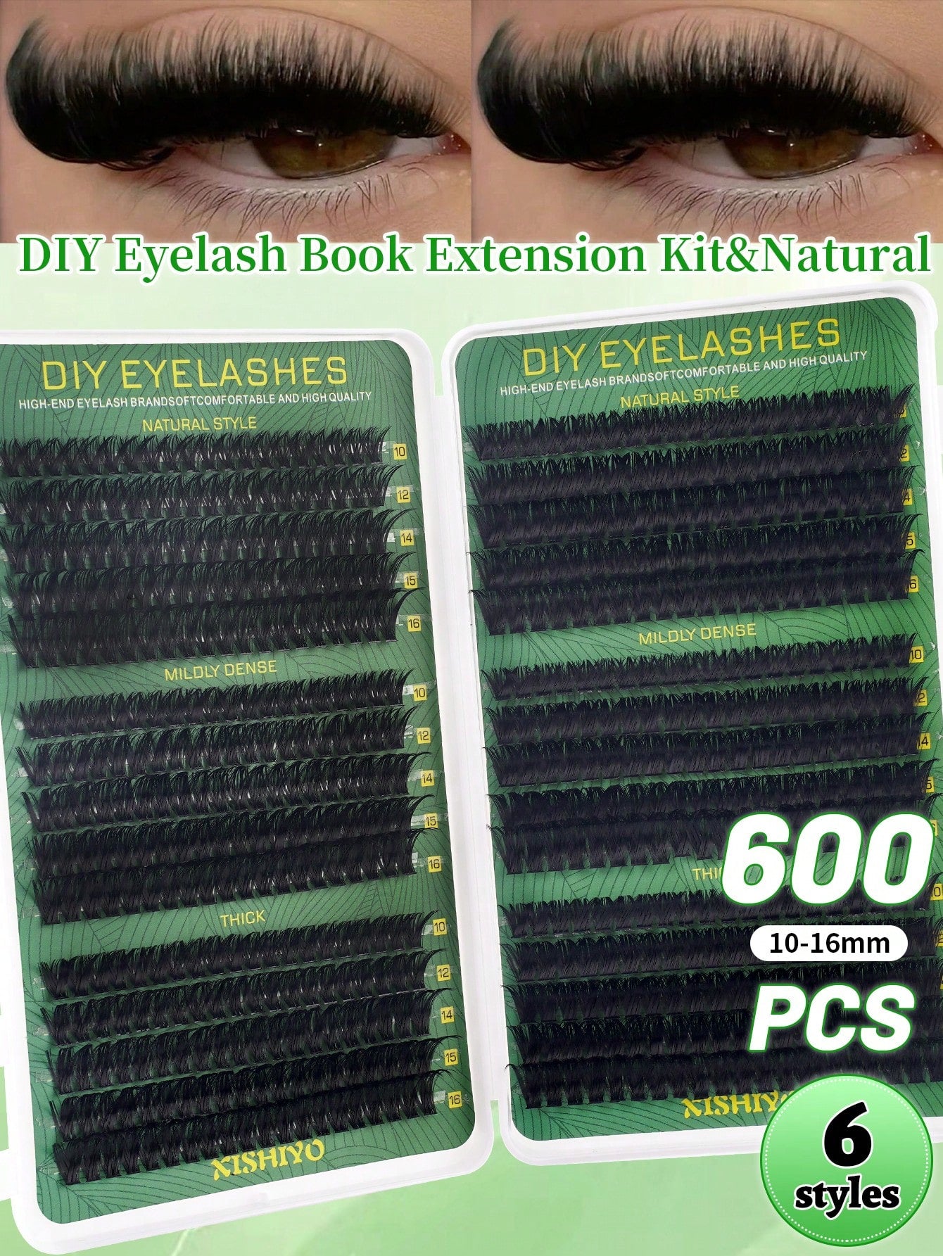 600/570/300/290/270pcs DD Curl Individual False Eyelashes, High Volume Lash Book, Beginner-Friendly, Soft & Fluffy, Creates Natural Look, Easy DIY Segmented False Lashes At Home, Long-Lasting & Dense