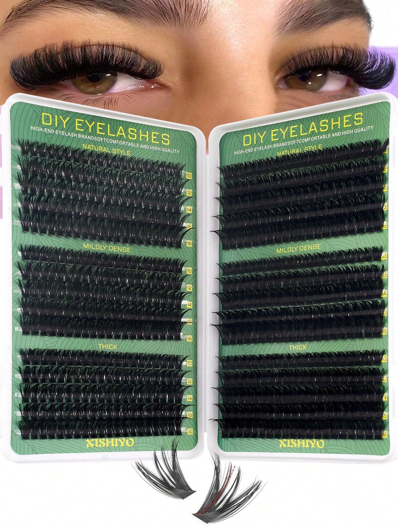 600/570/300/290/270pcs DD Curl Individual False Eyelashes, High Volume Lash Book, Beginner-Friendly, Soft & Fluffy, Creates Natural Look, Easy DIY Segmented False Lashes At Home, Long-Lasting & Dense