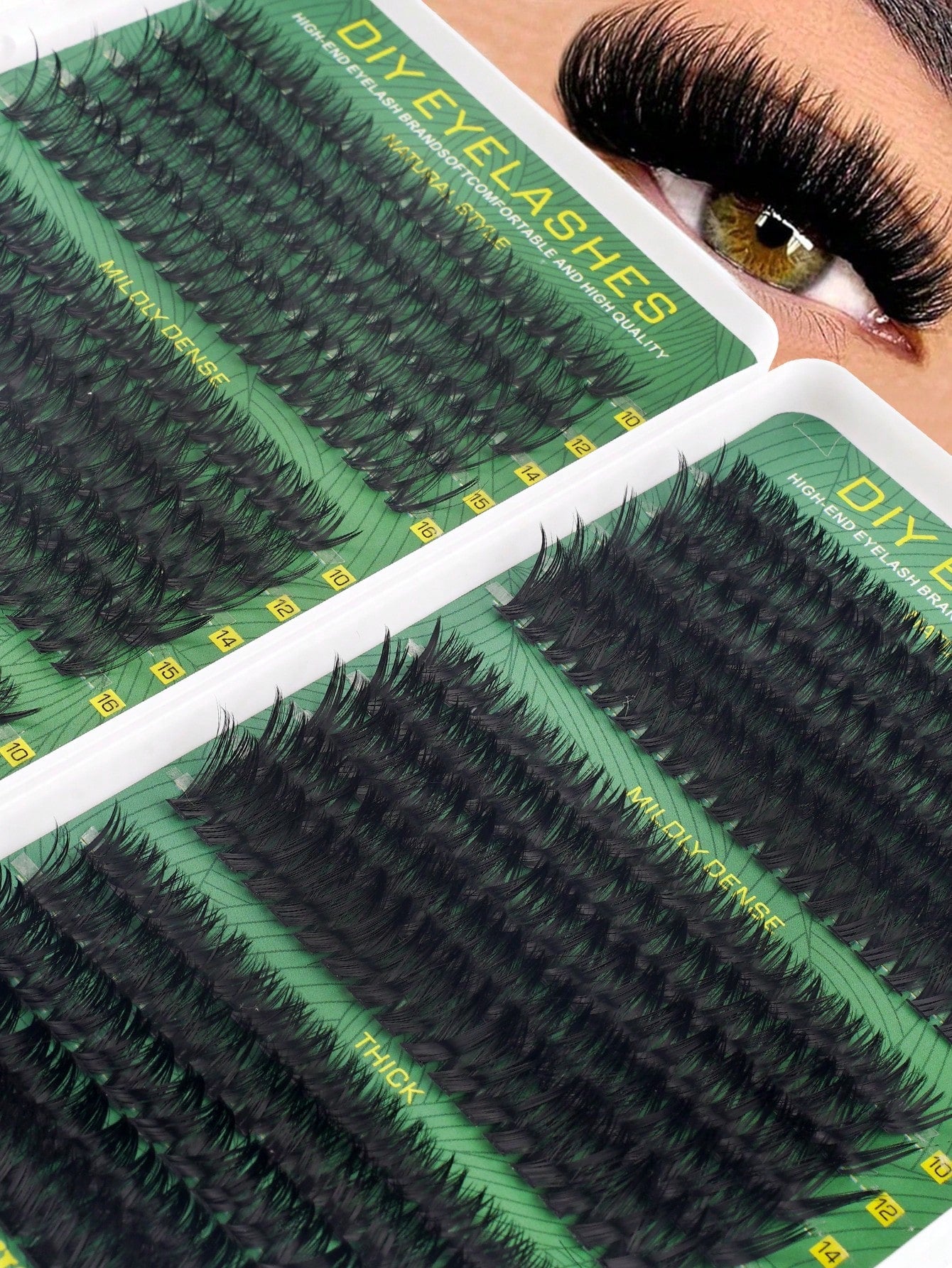 600/570/300/290/270pcs DD Curl Individual False Eyelashes, High Volume Lash Book, Beginner-Friendly, Soft & Fluffy, Creates Natural Look, Easy DIY Segmented False Lashes At Home, Long-Lasting & Dense