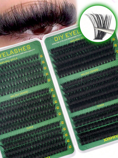 600/570/300/290/270pcs DD Curl Individual False Eyelashes, High Volume Lash Book, Beginner-Friendly, Soft & Fluffy, Creates Natural Look, Easy DIY Segmented False Lashes At Home, Long-Lasting & Dense