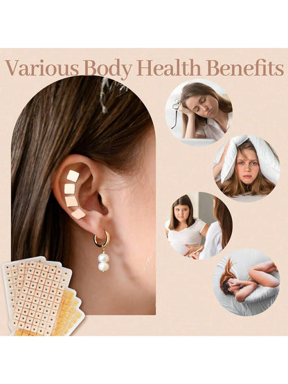 600pcs/Bag Relaxation Ears Stickers Ear Vaccaria Seeds Patches Ear Massage Press Seeds Health Care