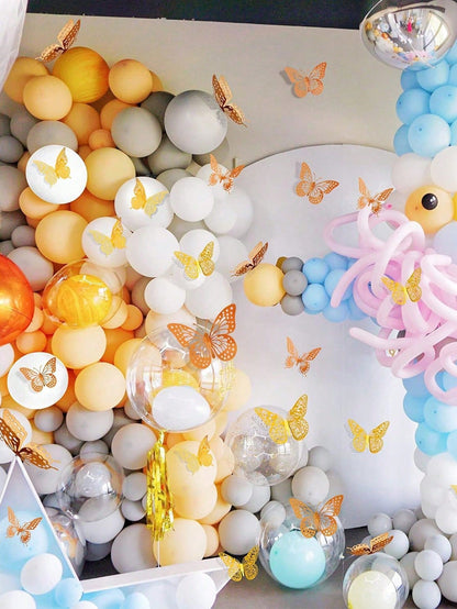 60pcs 3D Butterfly Wall Stickers, 4 Styles, 3 Sizes, Butterfly Birthday Decoration, Butterfly Party Decoration, Cake Decoration, Baby Room Decoration, Removable Stickers (Laser Engraved)