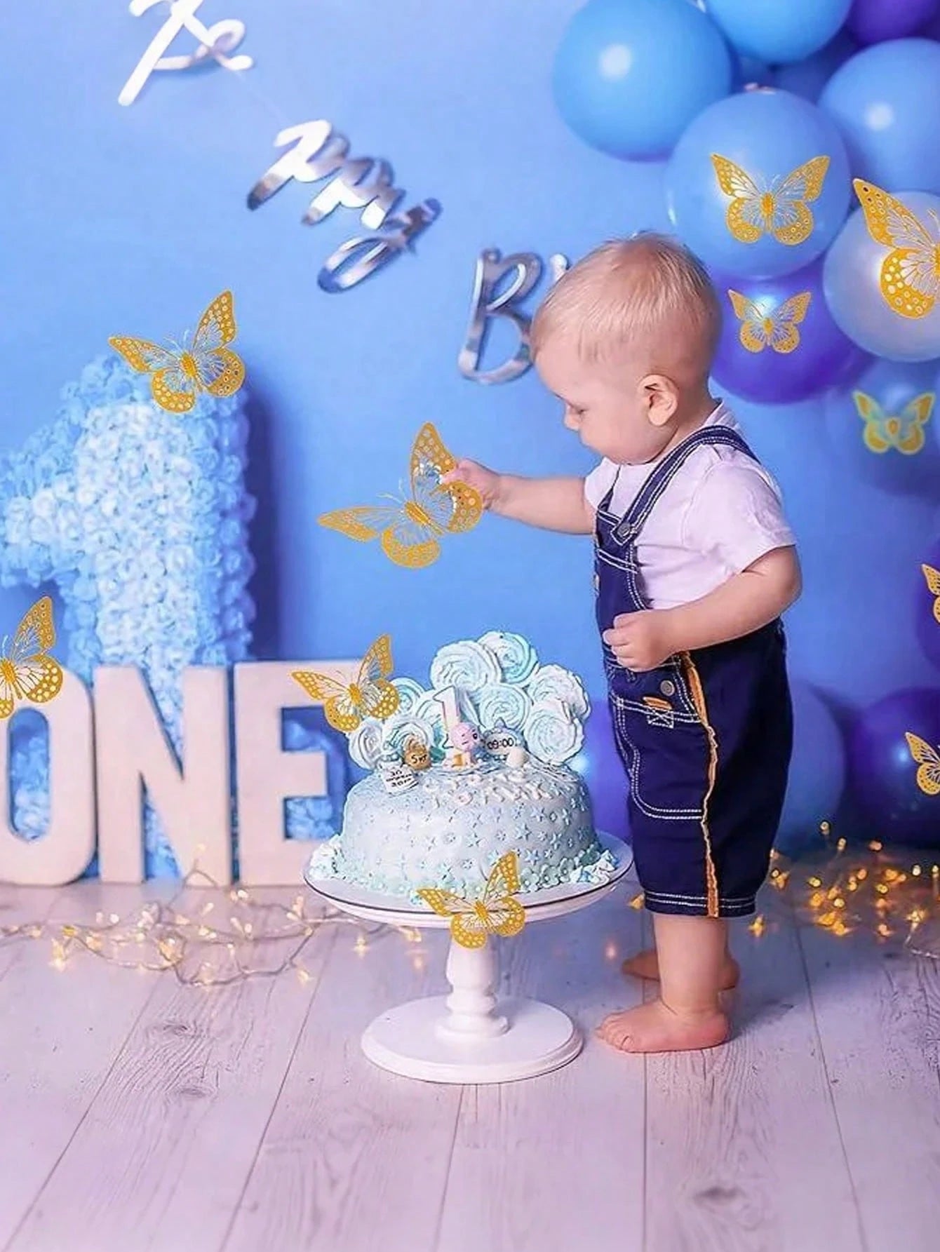 60pcs 3D Butterfly Wall Stickers, 4 Styles, 3 Sizes, Butterfly Birthday Decoration, Butterfly Party Decoration, Cake Decoration, Baby Room Decoration, Removable Stickers (Laser Engraved)