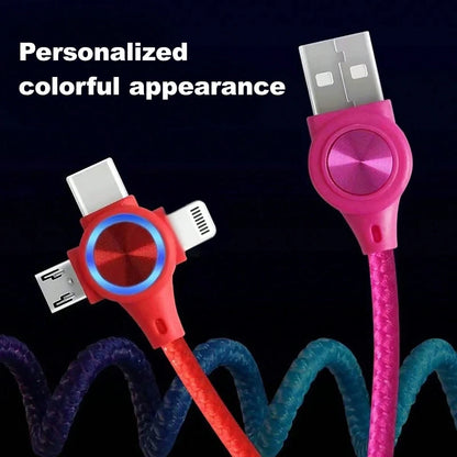 60W Fast Charging Spring-Style USB Charging Cable, Adjustable Length Nylon Braided Charging Cable Compatible With/ 15/ 16 Series Car Phone Fast Charging (Max Extendable To 1.2m), Suitable For IPhone