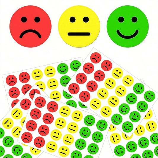 630/480Pcs Happy Face Self-Adhesive Doodle Stickers, Round Colorful Reward Labels, Waterproof Encouragement Stickers For Parents, Schools, Learning, Training, Parties, Birthdays, Gift Decoration & Sta