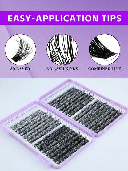 640 DIY Faux Mink Lash Clusters, D-Curl,8-16mm Mixed Lengths, Brightening Eyes For All Makeup. Pick Glue, Remover, Tweezers As Needed. Lightweight, Reusable & Cost-Effective, Beginner-Friendly For Dai