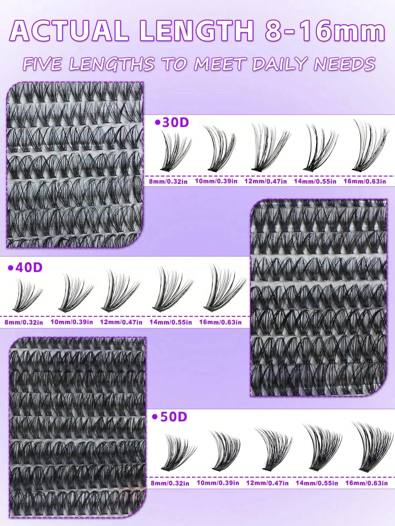 640 DIY Faux Mink Lash Clusters, D-Curl,8-16mm Mixed Lengths, Brightening Eyes For All Makeup. Pick Glue, Remover, Tweezers As Needed. Lightweight, Reusable & Cost-Effective, Beginner-Friendly For Dai