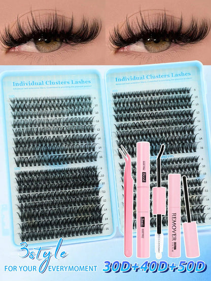 640 DIY Faux Mink Lash Clusters, D-Curl,8-16mm Mixed Lengths, Brightening Eyes For All Makeup. Pick Glue, Remover, Tweezers As Needed. Lightweight, Reusable & Cost-Effective, Beginner-Friendly For Dai
