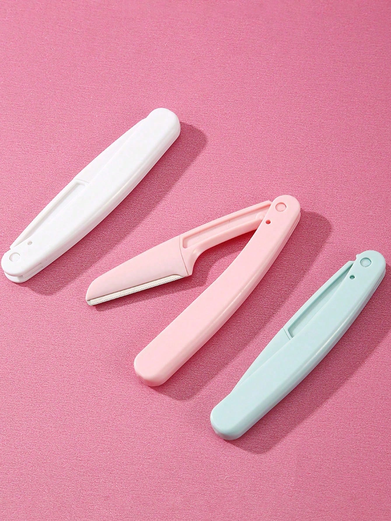 6pcs/3pcs Set Portable Eyebrow Trimmer, Foldable Eyebrow Razor Blades Makeup Tools For Women