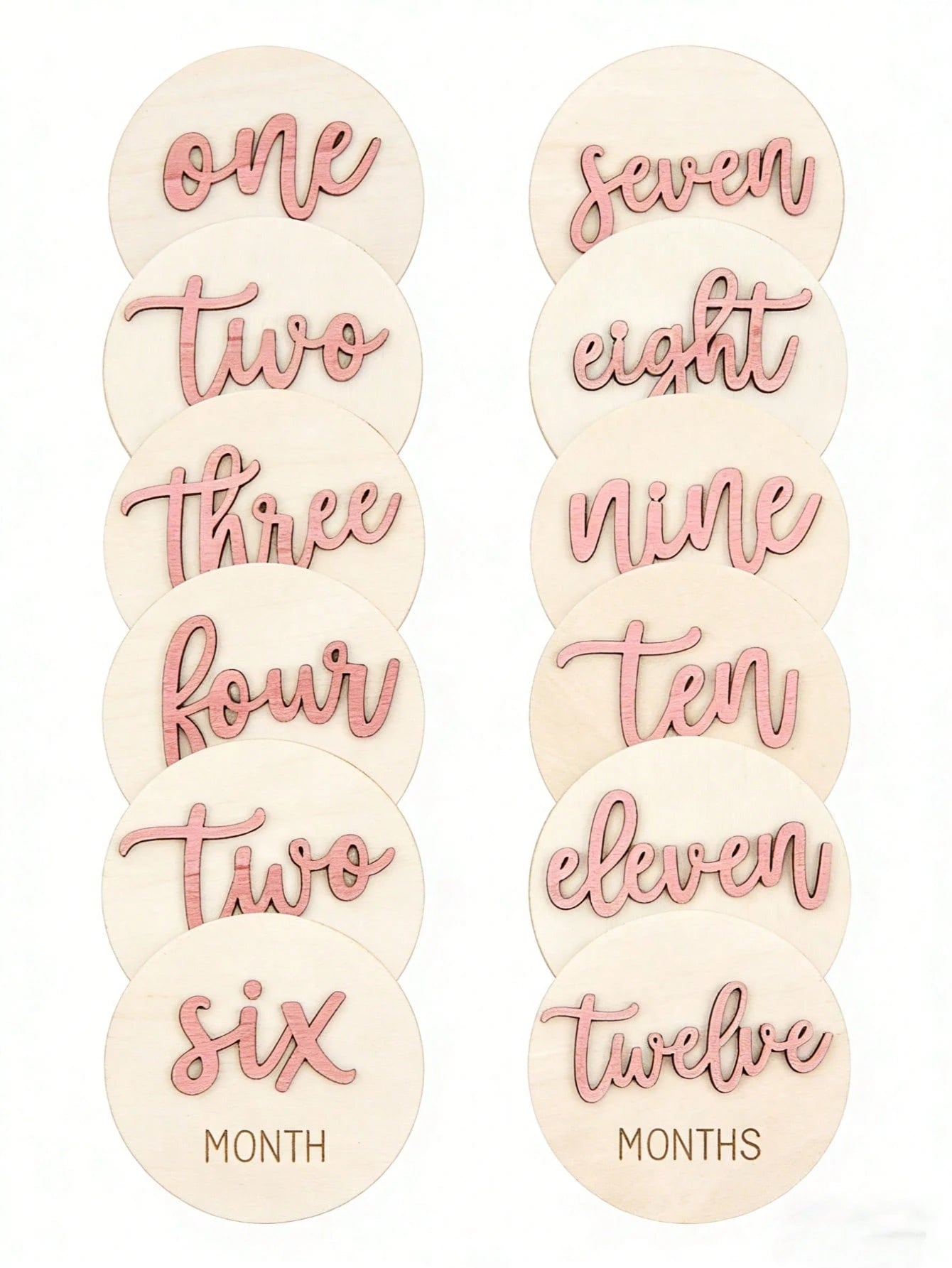 6pcs Baby Monthly Milestone Cards, Double-Sided Wooden 3D Milestone Cards, Photo Props, Announcement Signs, 1-12 Months, Photography, Newborn Memorial Gift, Wooden Newborn Milestone, Suitable For New
