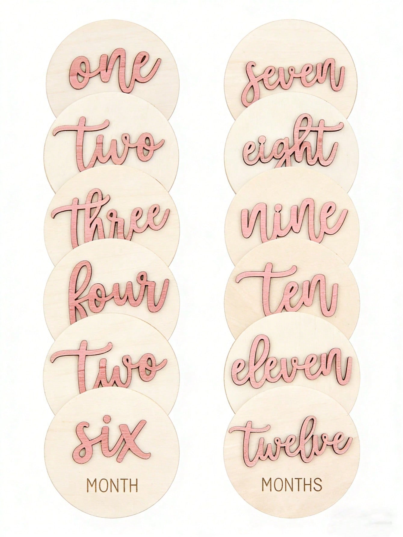 6pcs Baby Monthly Milestone Cards, Double-Sided Wooden 3D Milestone Cards, Photo Props, Announcement Signs, 1-12 Months, Photography, Newborn Memorial Gift, Wooden Newborn Milestone, Suitable For New