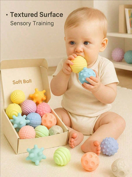 6pcs Baby Sensory Balls, Baby Teething Toys, Montessori Early Education, Baby Water Toys Balls, Massage Balls