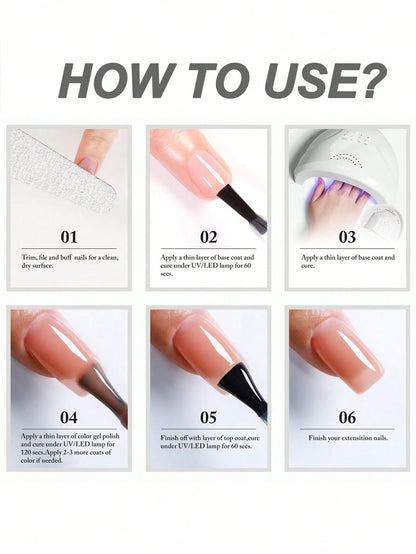 6Pcs Glitter Gel Nail Polish Kit With Nail Brush 5ml Silver Gold Pink Black Purple Reflective Glitter Gel Nail Polish Jelly Translucent Sparkle Nail Polish, UV Light Cure Gel For Manicure Art DIY