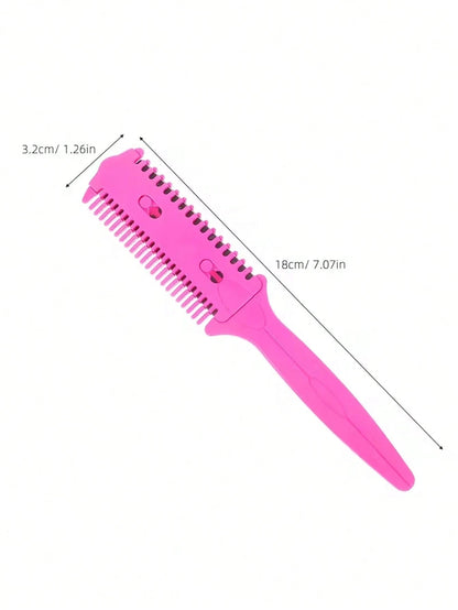 6pcs Hair Cutting Razor Combs- Double-Sided Razor, Hair Styling Trimming Razor Comb, Split End Trimmer, For Precise Hair Cutting And Styling, Random Color