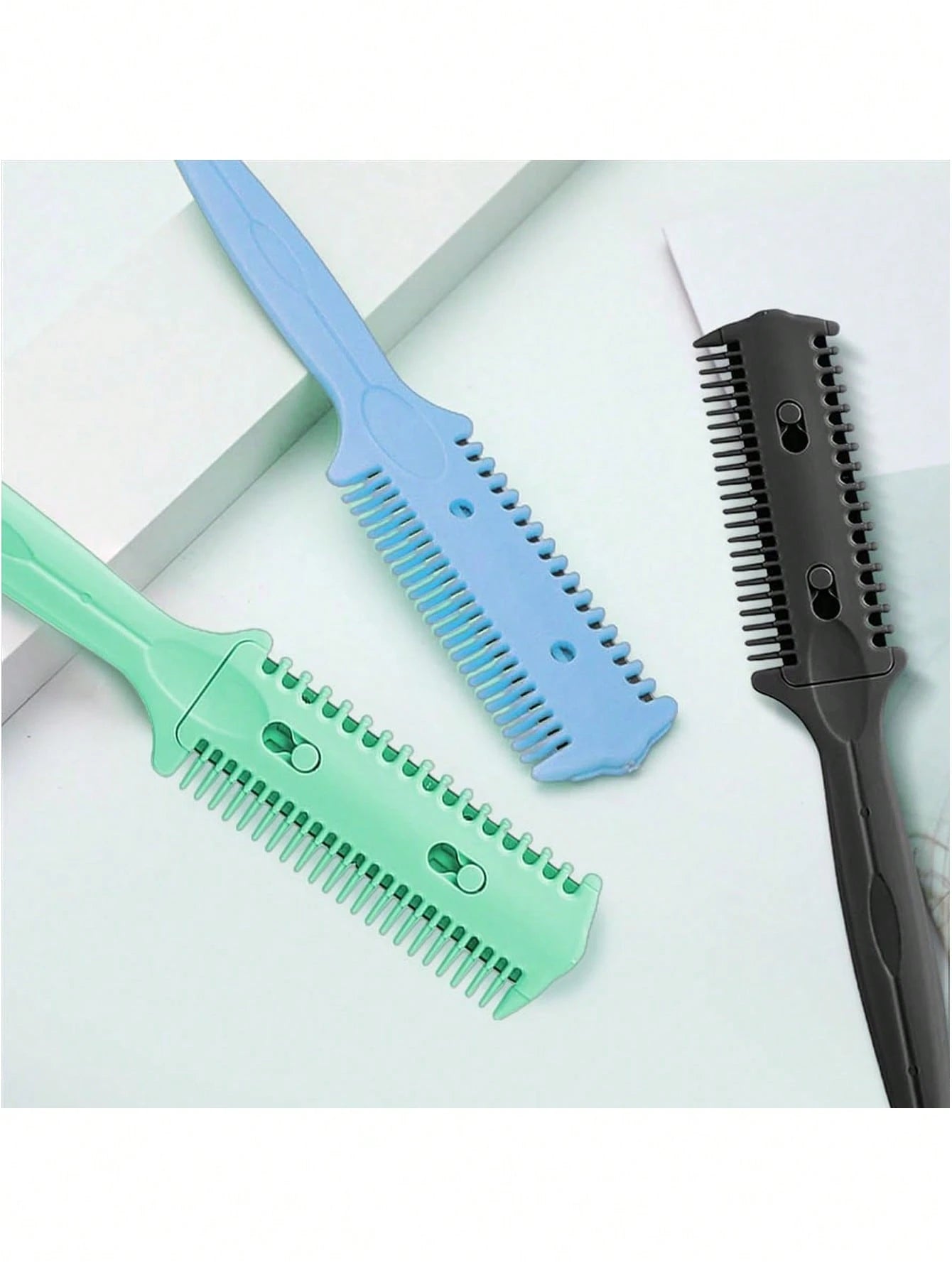 6pcs Hair Cutting Razor Combs- Double-Sided Razor, Hair Styling Trimming Razor Comb, Split End Trimmer, For Precise Hair Cutting And Styling, Random Color