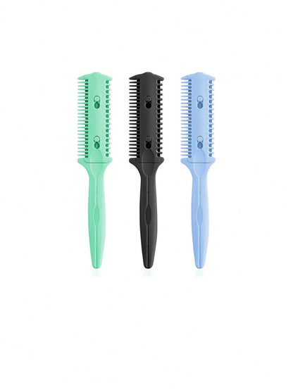 6pcs Hair Cutting Razor Combs- Double-Sided Razor, Hair Styling Trimming Razor Comb, Split End Trimmer, For Precise Hair Cutting And Styling, Random Color