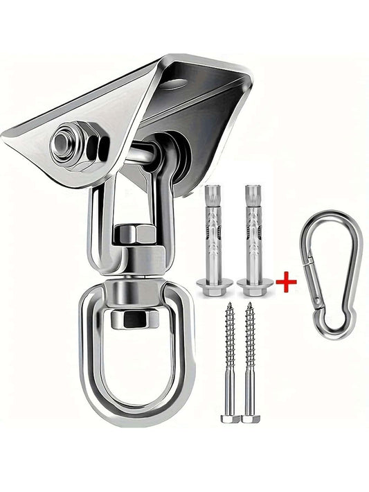6pcs/Set 304 Stainless Steel Hammock Hardware Kit- Rust-Proof And Durable Swing Hooks- Multifunctional, Easy-Install Swivel Hook Design For Hammocks, Yoga, Punching Bags, Swing Accessories