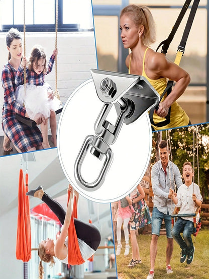 6pcs/Set 304 Stainless Steel Hammock Hardware Kit- Rust-Proof And Durable Swing Hooks- Multifunctional, Easy-Install Swivel Hook Design For Hammocks, Yoga, Punching Bags, Swing Accessories