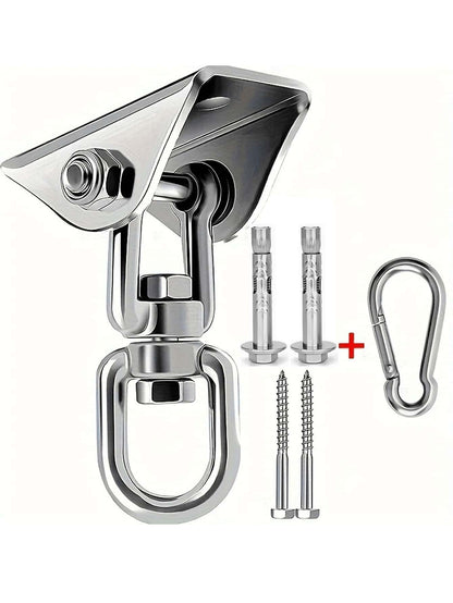 6pcs/Set 304 Stainless Steel Hammock Hardware Kit- Rust-Proof And Durable Swing Hooks- Multifunctional, Easy-Install Swivel Hook Design For Hammocks, Yoga, Punching Bags, Swing Accessories