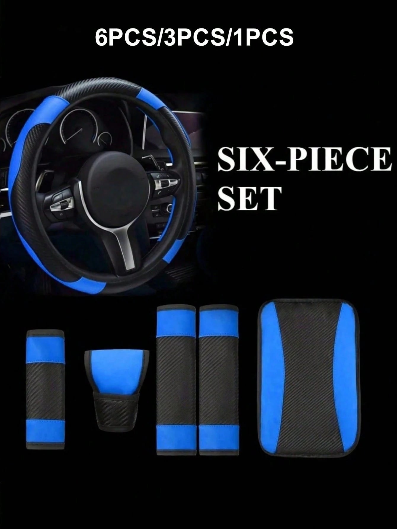 6pcs/Set, 3pcs/Set, 1pc PU Leather Car Interior Accessories Set- Steering Wheel Cover, Armrest Cover, Handbrake Cover, Seat Belt Cover- For Women, Fit For Sedan, SUV, Truck And Various Vehicle Model