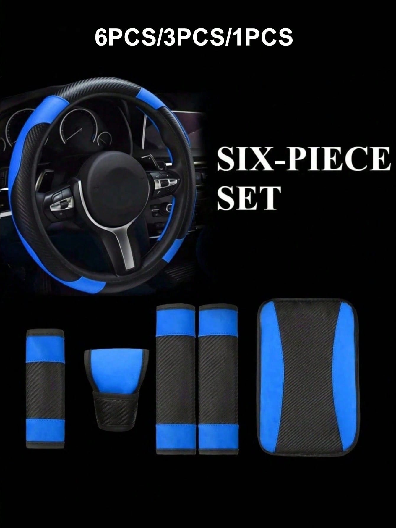 6pcs/Set, 3pcs/Set, 1pc PU Leather Car Interior Accessories Set- Steering Wheel Cover, Armrest Cover, Handbrake Cover, Seat Belt Cover- For Women, Fit For Sedan, SUV, Truck And Various Vehicle Model