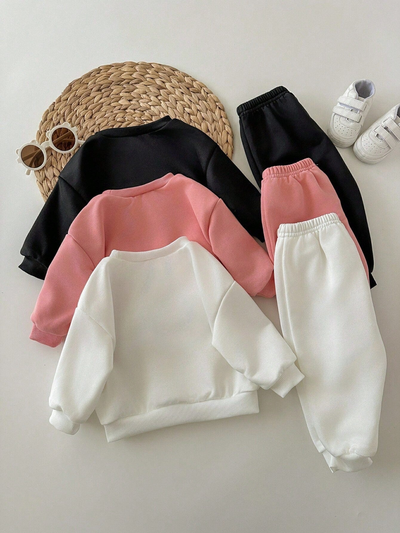 6pcs/Set Baby Girl Cute Letter Print Long Sleeve Sweatshirt And Elastic Waist Pants, Autumn/Winter