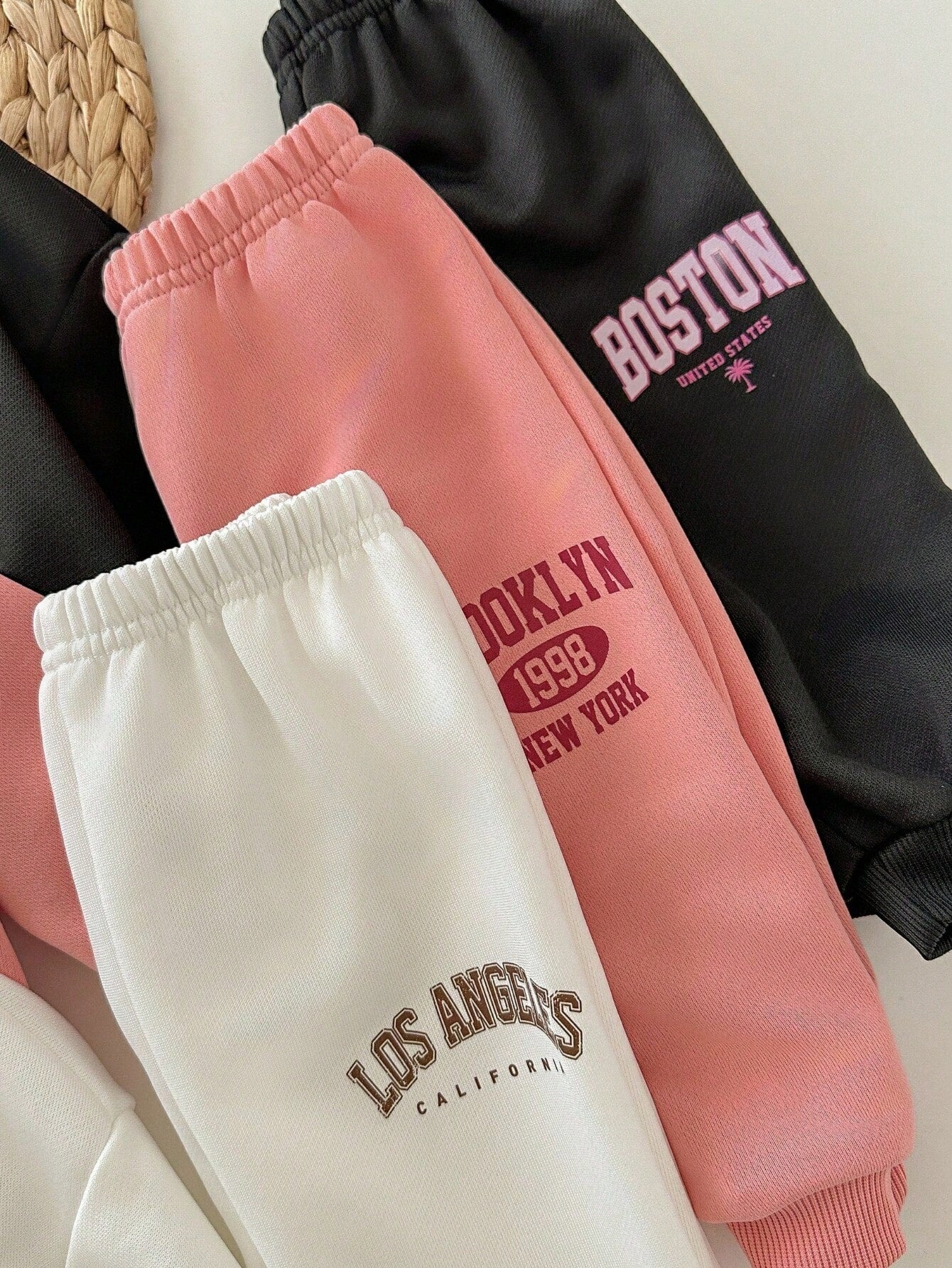 6pcs/Set Baby Girl Cute Letter Print Long Sleeve Sweatshirt And Elastic Waist Pants, Autumn/Winter