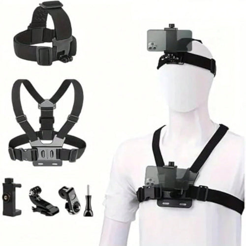 6pcs/Set Complete Sports Camera Accessory Kit, Including Phone Clip Mount, Suitable For GoPro, Phones And Osmo Action Cameras