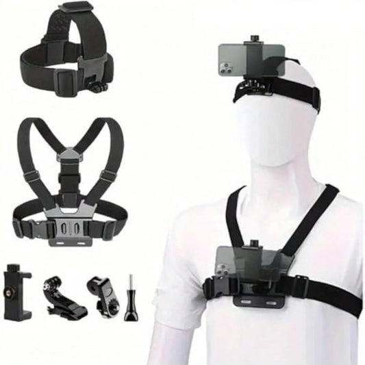 6pcs/Set Complete Sports Camera Accessory Kit, Including Phone Clip Mount, Suitable For GoPro, Phones And Osmo Action Cameras