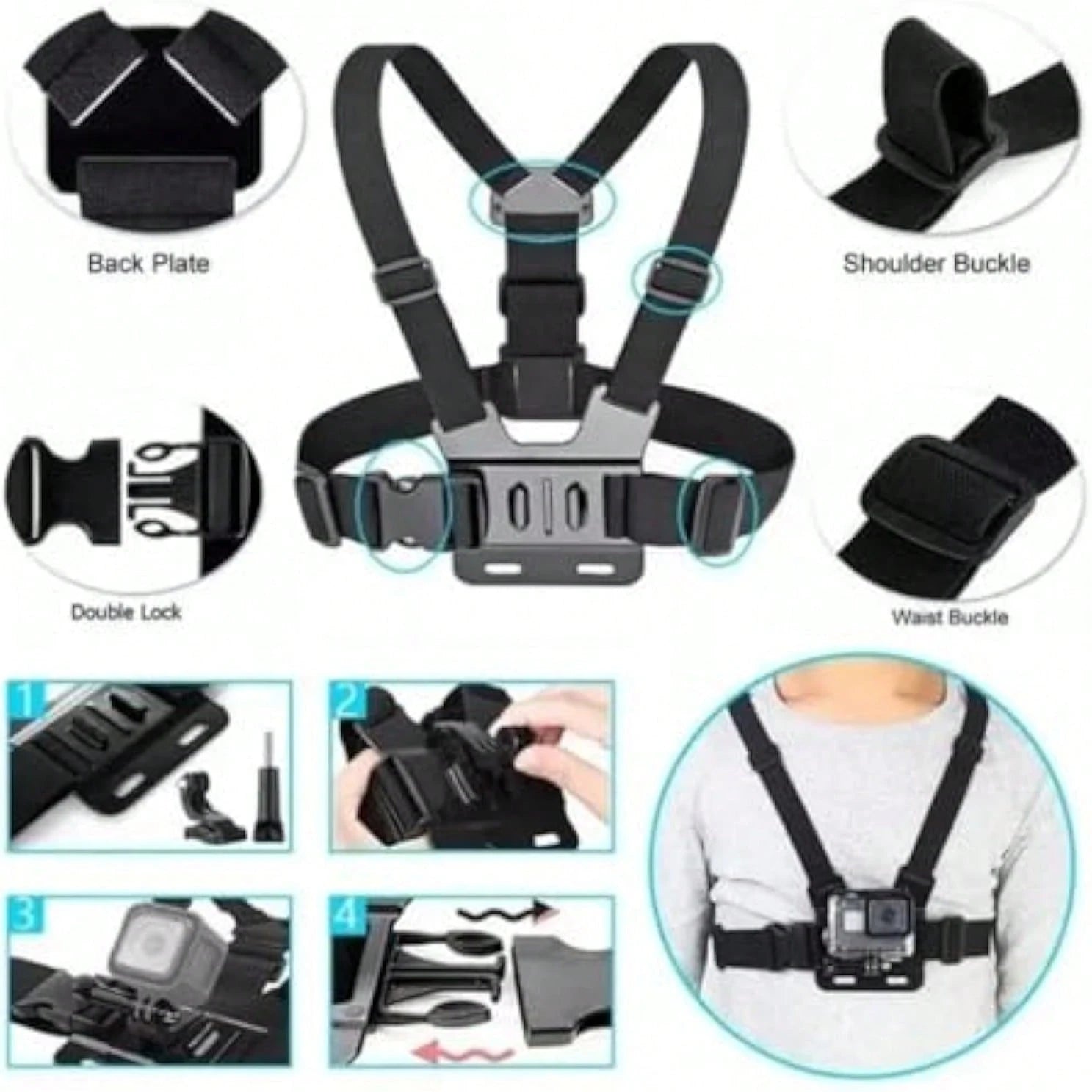 6pcs/Set Complete Sports Camera Accessory Kit, Including Phone Clip Mount, Suitable For GoPro, Phones And Osmo Action Cameras