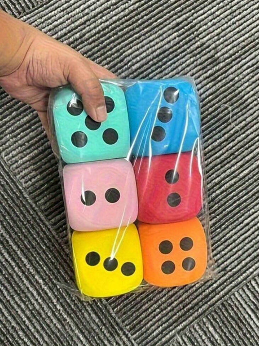 6pcs Small Soft Foam Dice Set- Great For Learning And Play- Suitable For Birthday, Christmas, Halloween And More