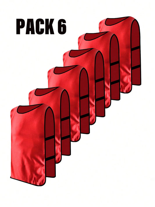 6pcs Team Sports Accessories Football Match Training Vests Sports Aprons Match Uniforms Team Apparel Extended Length Sports Vests Advertising Vests Lightweight Quick-Dry Suitable For Sports Teams And