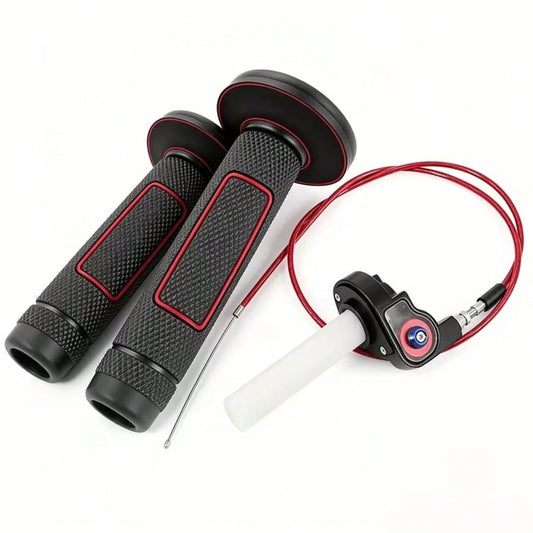 7/8" 22mm Twist Throttle Universal Motorcycle Handlebar Grips Cable For 110 125 150 200 250 Cc Dirt Pit Bike